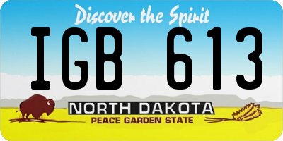 ND license plate IGB613