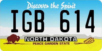 ND license plate IGB614