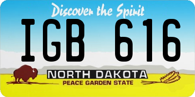 ND license plate IGB616
