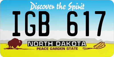ND license plate IGB617