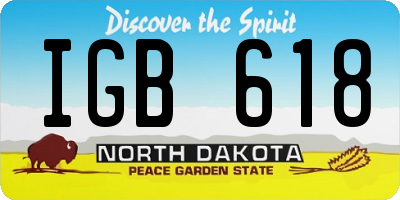 ND license plate IGB618