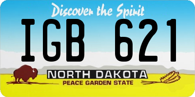 ND license plate IGB621