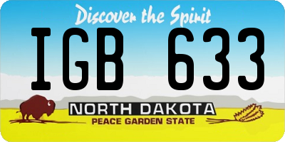 ND license plate IGB633