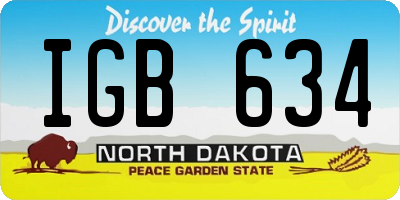 ND license plate IGB634