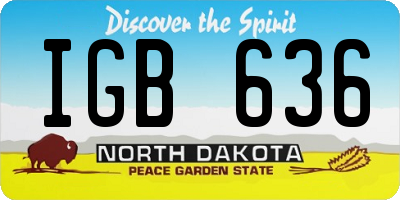 ND license plate IGB636