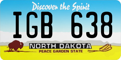 ND license plate IGB638