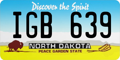 ND license plate IGB639