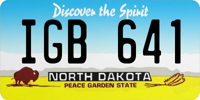 ND license plate IGB641