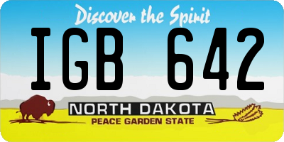 ND license plate IGB642