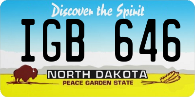 ND license plate IGB646