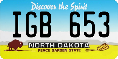 ND license plate IGB653