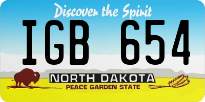 ND license plate IGB654