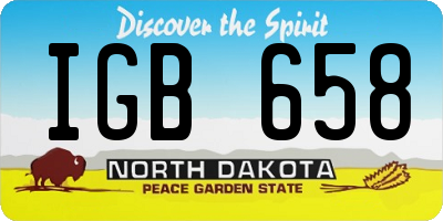 ND license plate IGB658