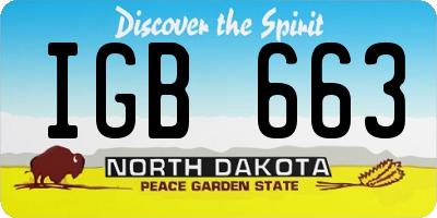 ND license plate IGB663