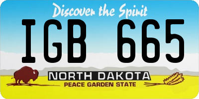 ND license plate IGB665