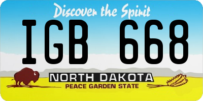 ND license plate IGB668