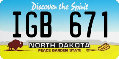 ND license plate IGB671
