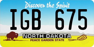 ND license plate IGB675