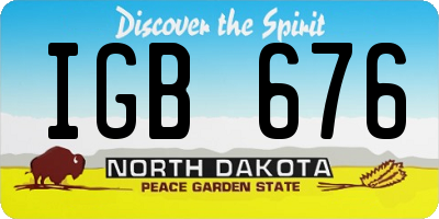 ND license plate IGB676