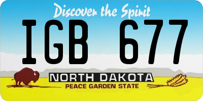 ND license plate IGB677