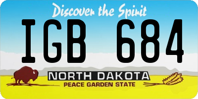 ND license plate IGB684
