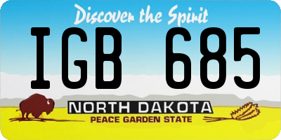 ND license plate IGB685