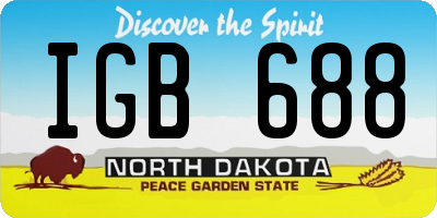 ND license plate IGB688