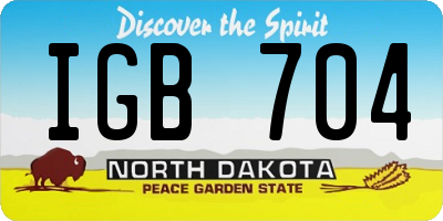 ND license plate IGB704