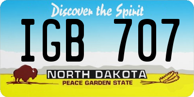 ND license plate IGB707
