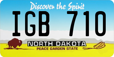 ND license plate IGB710