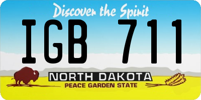 ND license plate IGB711
