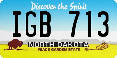 ND license plate IGB713