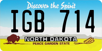 ND license plate IGB714