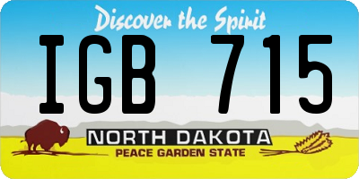 ND license plate IGB715