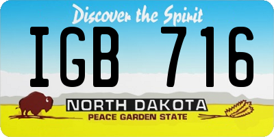 ND license plate IGB716
