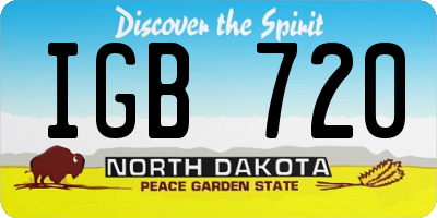 ND license plate IGB720