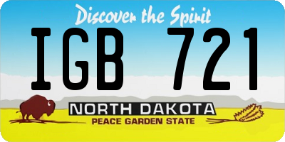 ND license plate IGB721
