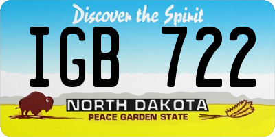 ND license plate IGB722