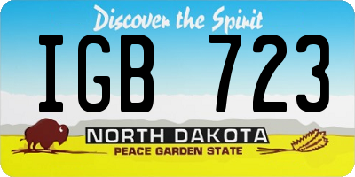 ND license plate IGB723