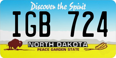 ND license plate IGB724