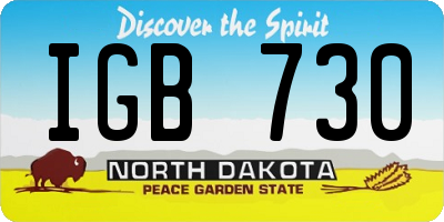 ND license plate IGB730