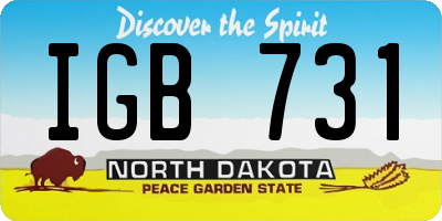 ND license plate IGB731