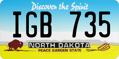 ND license plate IGB735
