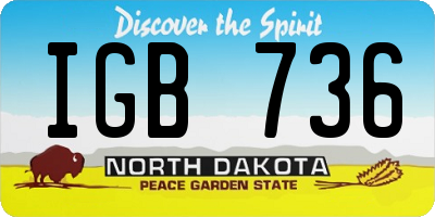 ND license plate IGB736