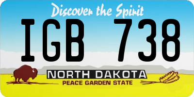 ND license plate IGB738