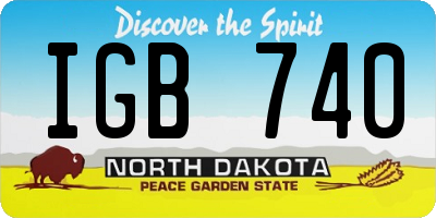 ND license plate IGB740