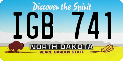 ND license plate IGB741