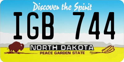 ND license plate IGB744