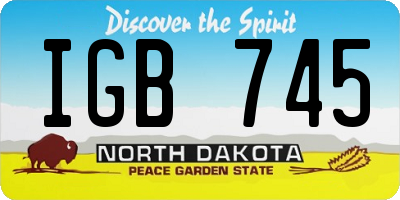 ND license plate IGB745