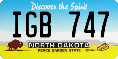 ND license plate IGB747
